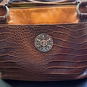 Giani Bernini Two Tone Genuine Leather Tote Bag